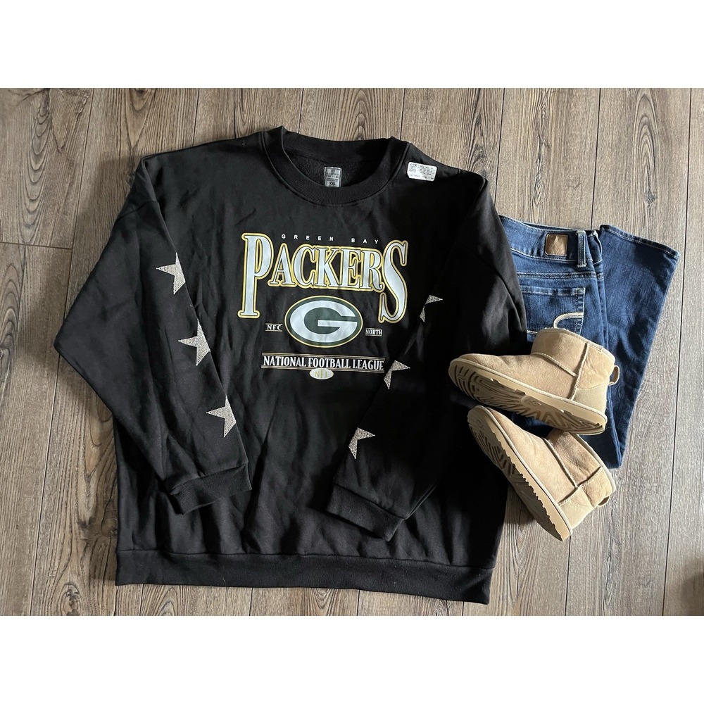 Green Bay Packers Gameday Couture Women's Crewneck Sweatshirt Bling XXL